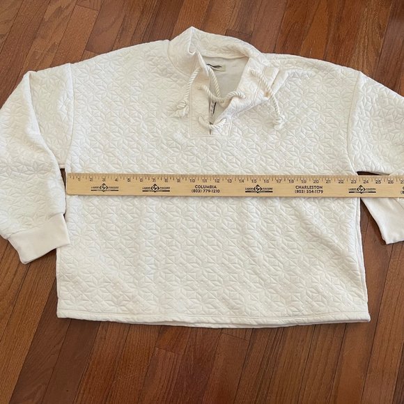 Madewell Quilted Ivory Pullover Sweater N1073 Size XL Extra Large New - Picture 3 of 13